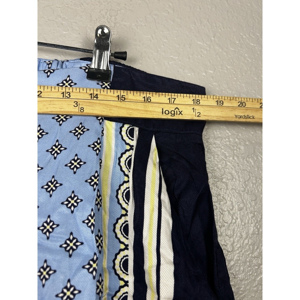 Anthropologie Maeve Scarf Print Blue A-line Culottes Wide Leg Pants Pockets XL - Picture 6 of 13